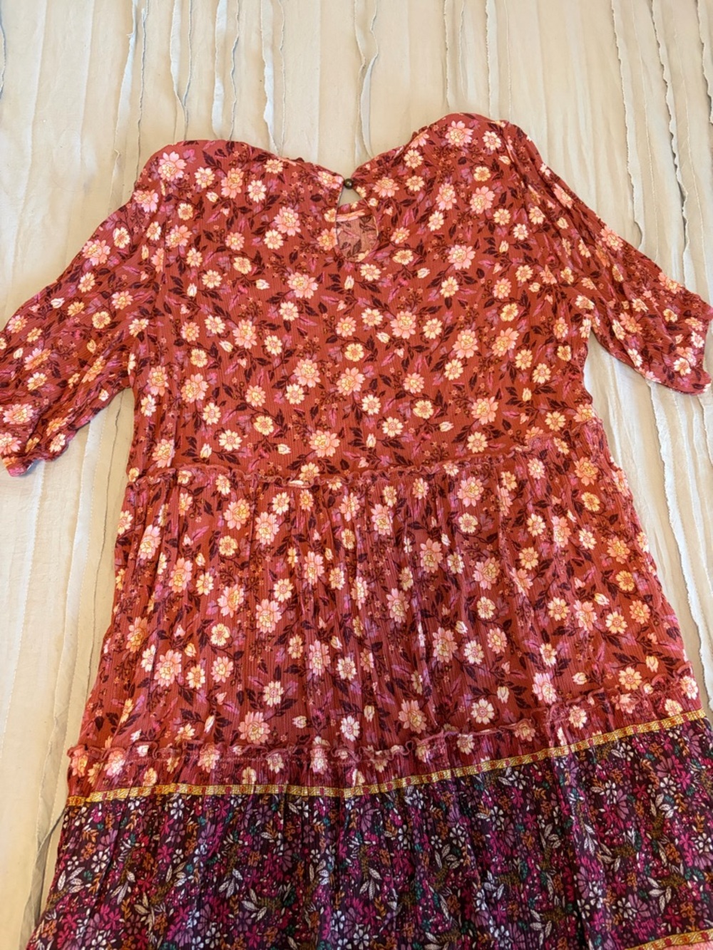 Knox Rose Floral Boho Tiered Dress | Size L - Picture 5 of 6